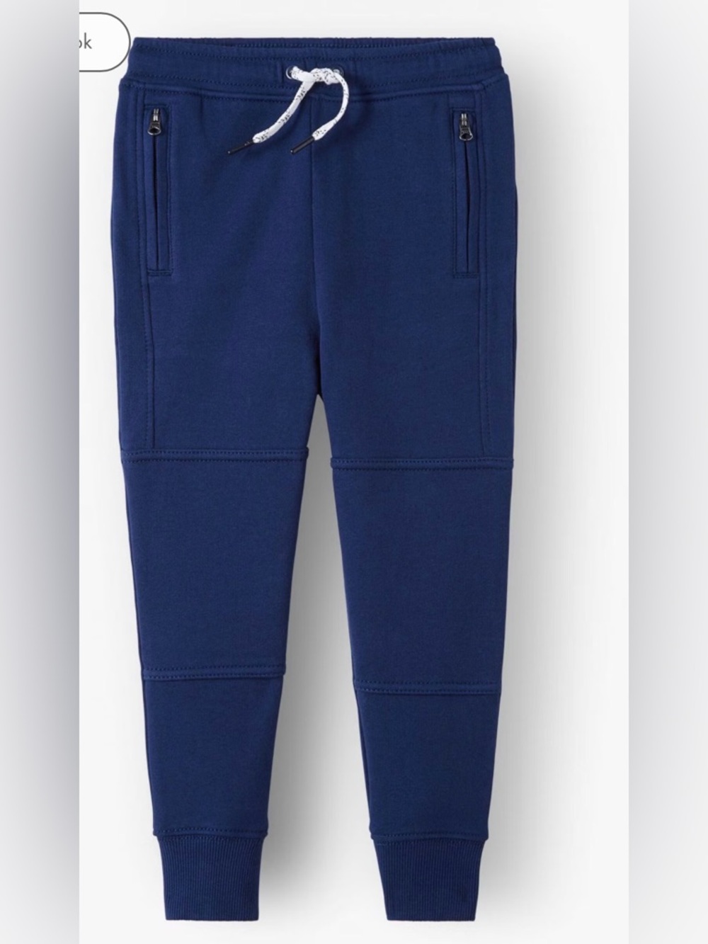 Hanna Andersson Navy Blue Slim Fit French Terry Double Knee Sweatpants- Navy